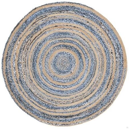 Safavieh 5 x 5 ft. Cape Cod Collection Global Round Hand Woven Rug Blue & Natural CAP209L-5R